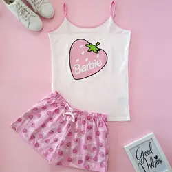 ست تاپ و شورتک زنانه توت فرنگی چیلک 66113 - برندیول
