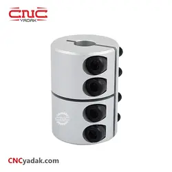 کوپلینگ صنعتی آلومینیومی مدل D40-L60 با قطر خارجی 40 میلیمتر و قطر شفت 12mm برند HQM ساخت چین