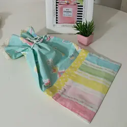 کیسه سبزی دو لایه با پارچه کتان ترک