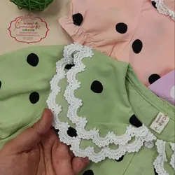 شومیز خالدار یقه گیپور