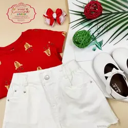 شورت کتان سفید دمپا زاپ