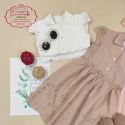 پیراهن خامه دوزی سه رنگ