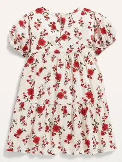 پیراهن کرم گل قرمز