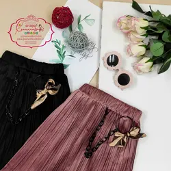 دامن بلند مخمل پلیسه