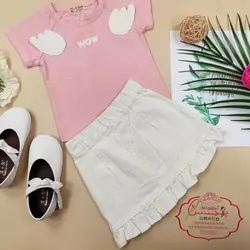 دامن کتان سفید نواربراق