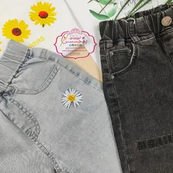 شلوارک جین تکست بابونه - پرنسس کوچولو