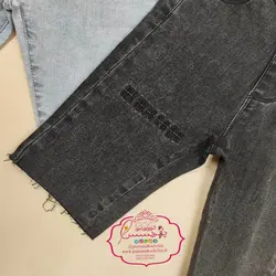 شلوارک جین تکست بابونه - پرنسس کوچولو