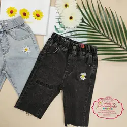 شلوارک جین تکست بابونه - پرنسس کوچولو