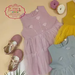 پیراهن دخترانه دامن تور لاله