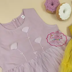 پیراهن دخترانه دامن تور لاله