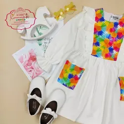 پیراهن دخترانه بابونه رنگی