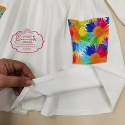 پیراهن دخترانه بابونه رنگی