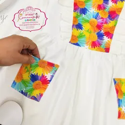 پیراهن دخترانه بابونه رنگی