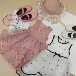 پیراهن تور خالدار پفی - پرنسس کوچولو