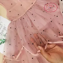 پیراهن تور خالدار پفی - پرنسس کوچولو