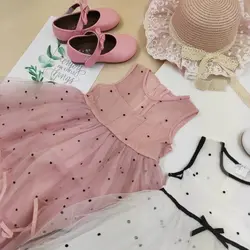 پیراهن تور خالدار پفی - پرنسس کوچولو