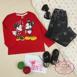 بلوز قرمز میکی موس و مینی موس - پرنسس کوچولو