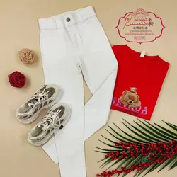 شلوار کتان سفید مدل اسکیمی - پرنسس کوچولو