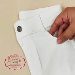 شلوار کتان سفید مدل اسکیمی - پرنسس کوچولو