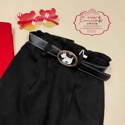 شلوار مام مشکی کمربند دار