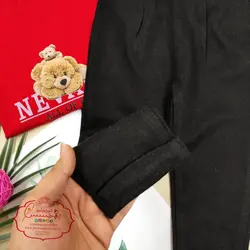 شلوار مام مشکی کمربند دار