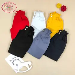 شلوار مام استایل رنگی کمرکش دکمه دار - پرنسس کوچولو