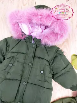 کاپشن دخترانه یشمی.صورتی