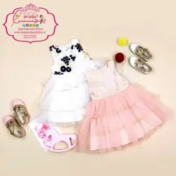 پیراهن دخترانه دانتل مجلسی(دامن سه طبقه) - پرنسس کوچولو