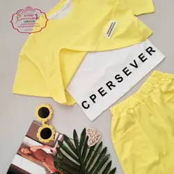 سه تکه کراپ و تاپ و شلوارک