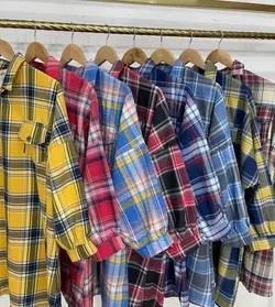 مانتو چهارخونه جلو بسته کد 1270