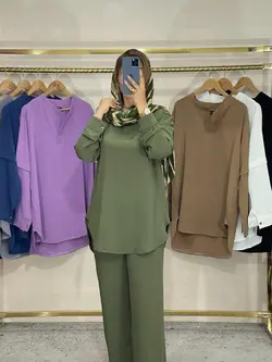 ست مانتو شلوار جلو بسته ابرو بادی کد 1269