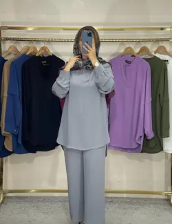 ست مانتو شلوار جلو بسته ابرو بادی کد 1269