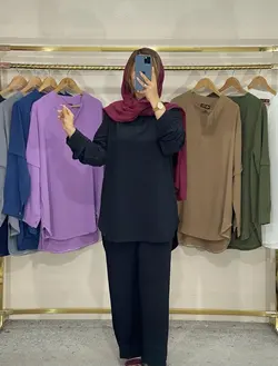 ست مانتو شلوار جلو بسته ابرو بادی کد 1269