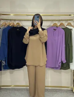 ست مانتو شلوار جلو بسته ابرو بادی کد 1269