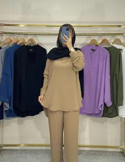 ست مانتو شلوار جلو بسته ابرو بادی کد 1269