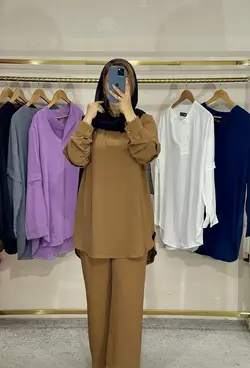 ست مانتو شلوار جلو بسته ابرو بادی کد 1269