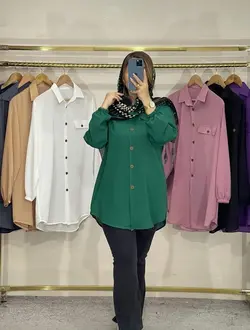 مانتو شومیزی حریر میله ای کد 1216