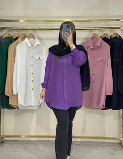 مانتو شومیزی حریر میله ای کد 1216