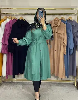 مانتو دکمه دار بابوس کد 0114