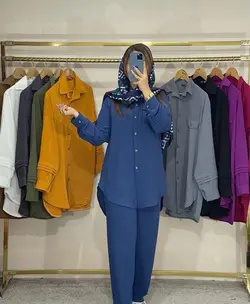 ست مانتو شلوار ابروبادی کد 0163