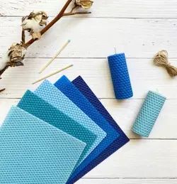 موم ورقه ای رنگی طیف آبی بسته ۵ عددی ۲۸ × ۱۸