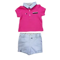 تیشرت و شلوارک صورتی 19927