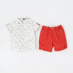 پیراهن و شلوارک پسرانه طرح نارنج 132391