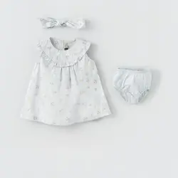 پیراهن دخترانه با شورت و تل طرح دایانا 13140