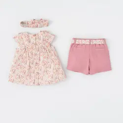 پیراهن و شلوارک دخترانه با تل طرح میگل 13156