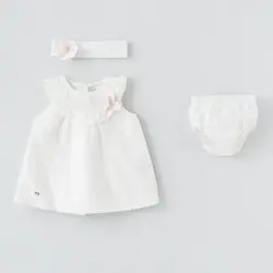 پیراهن دخترانه با شورت و تل طرح نازلی 13128