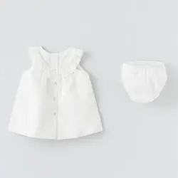 پیراهن دخترانه با شورت و تل طرح نازلی 13128