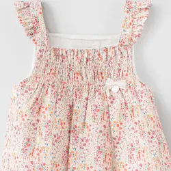 پیراهن دخترانه با شورت و تل طرح آبرنگی 13155