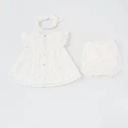 پیراهن و شلوارک دخترانه با تل طرح پنبه 13133