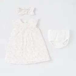 پیراهن دخترانه با شورت و تل طرح پرگل 13131